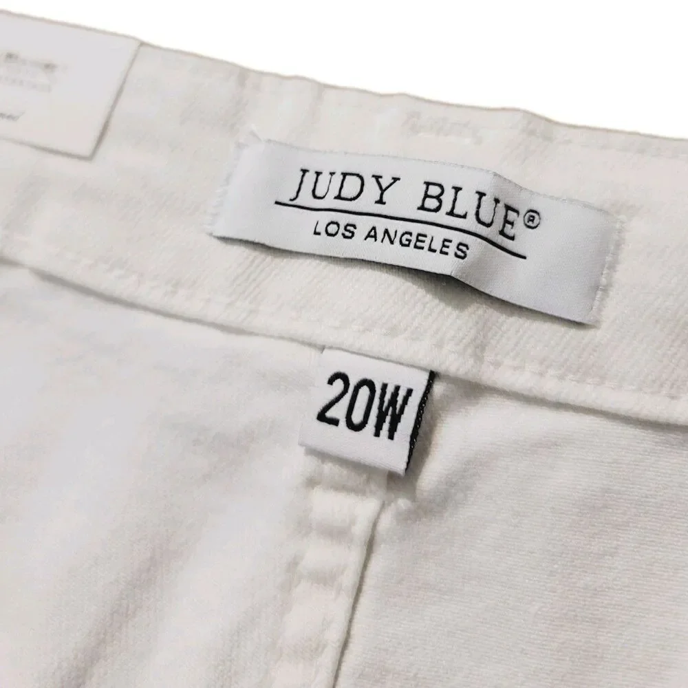 Judy Blue Little White Lies HW Double Cuff Stretch Denim Jogger Women's Size 20W
